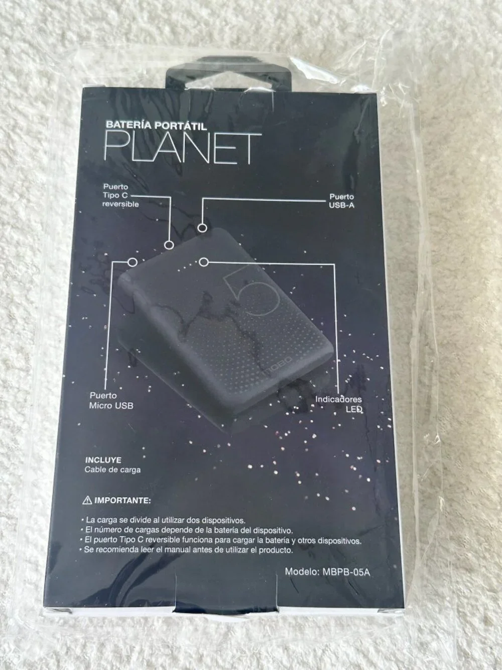 MOBO Planet Portable Power Bank Battery Charger – Black – New Sealed